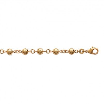 Gold Plated Bracelet with Balls 6mm, 18cm.