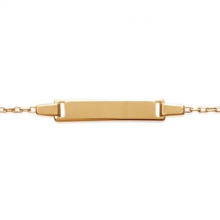 Gold Plated Bracelet with Plate, 4mm-19mm / 14cm-16cm.