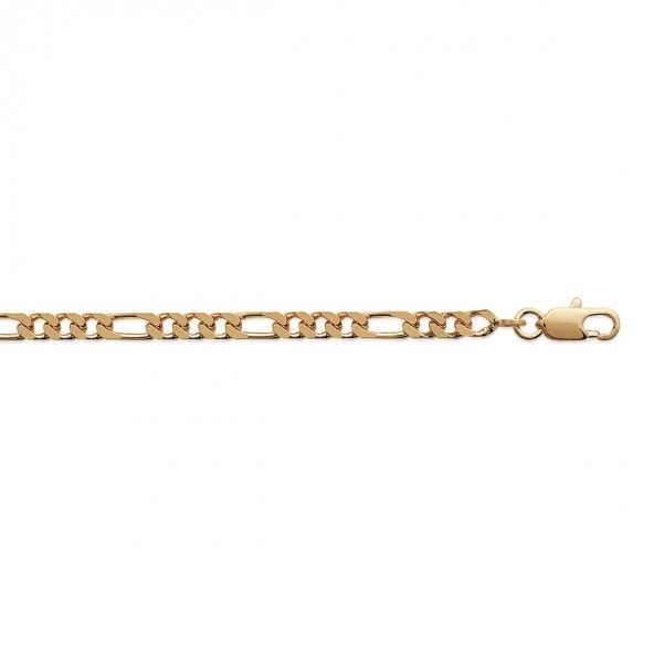 Gold Plated Bracelet 3+1 Mesh 4mm, 21cm.