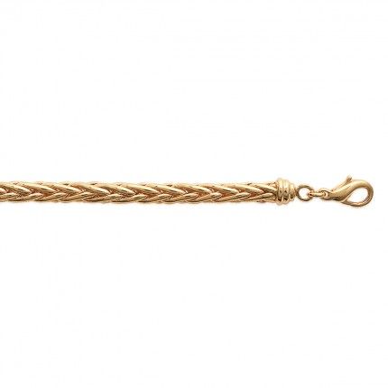 Gold Plated Bracelet Rope Mesh 5mm, 19cm.