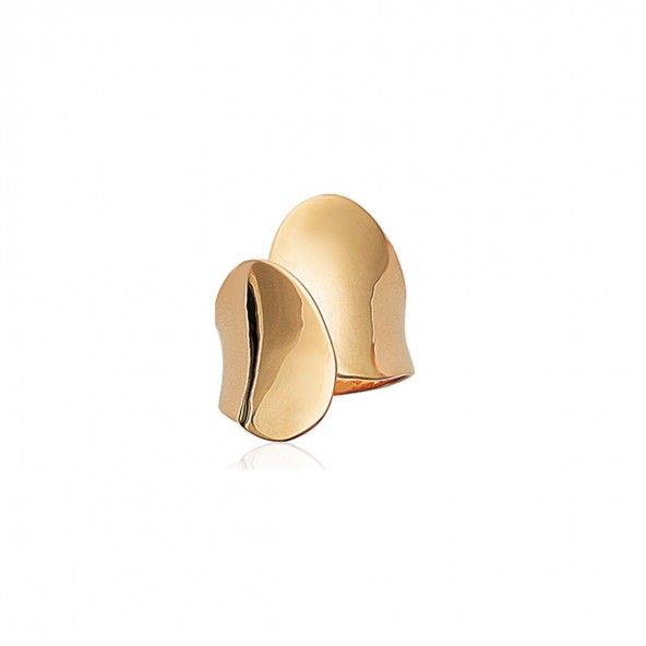Gold plated Ring Interlaced 23mm.