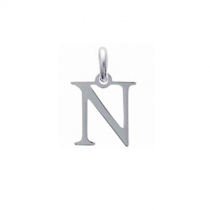 Pendentif lettre N initiale prnom en Argent 925/1000