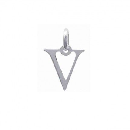 Pendant letter V initial name in Silver 925/1000