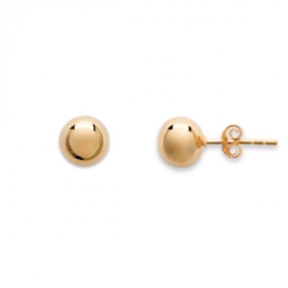 Gold Plated Earings Ball shape 8mm.