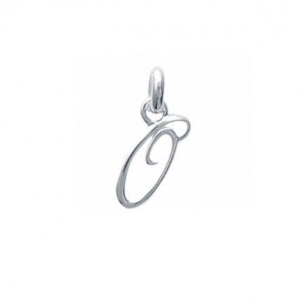 Pendant cursive letter O initial name in Silver 925/1000