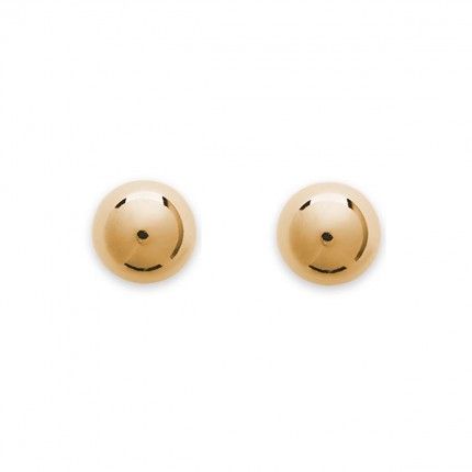 Boucles d'oreilles plaques or boule de 12mm.