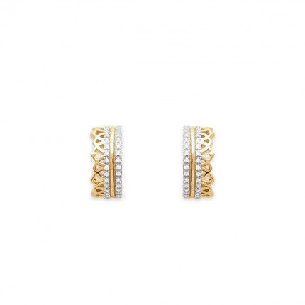 Gold Plated Earrings crown shape 7mm / 15mm.