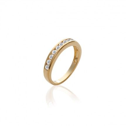 Gold Plated Ring with zirconia 4mm.