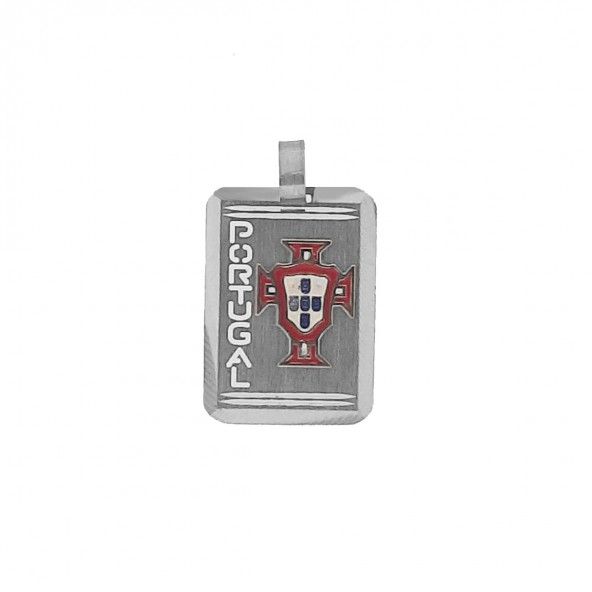 Pendentif rectangulaire Argent 925/1000 Simbol de la Federation Portugaise 25mm/18mm