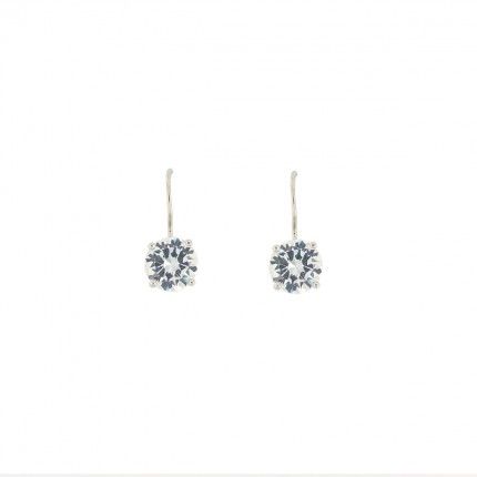 Boucles d'Oreilles Solitaire Argent 925/1000 8mm.