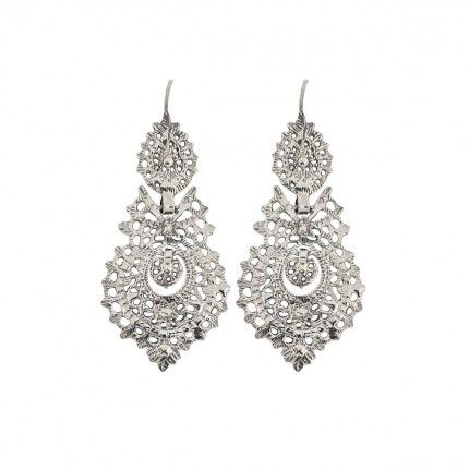 Boucles d'Oreilles "Coraao de Viana" Argent 925/1000 51mm.