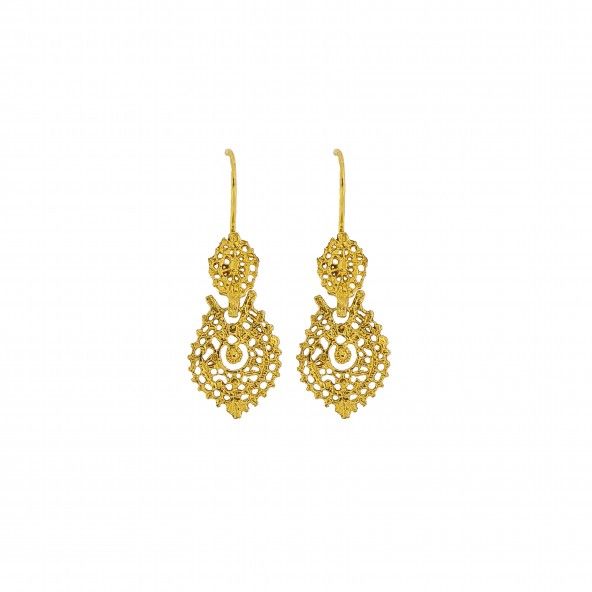 375/100 Gold Earring "Cora?o de Viana" 22mm