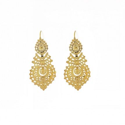 925/1000 Gold Silver Earring "corao de Viana" 52mm.