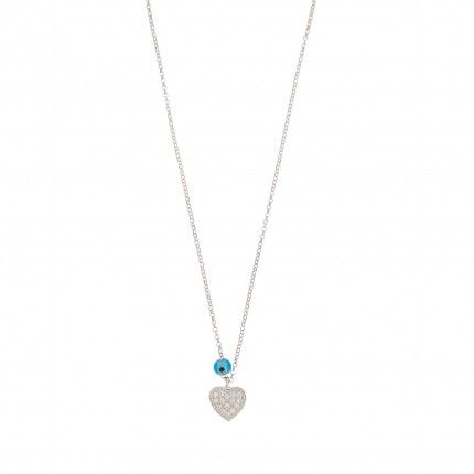 925/1000  Silver Necklace Heart 40cm-45cm