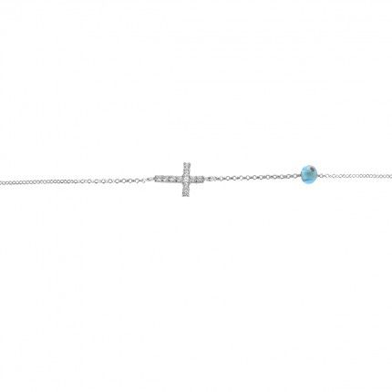 925/1000 Silver Bracelet Cross 17,50cm/2,50cm.