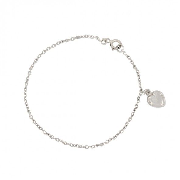 Bracelet Argent 925/1000 avec Coeur 16cm.