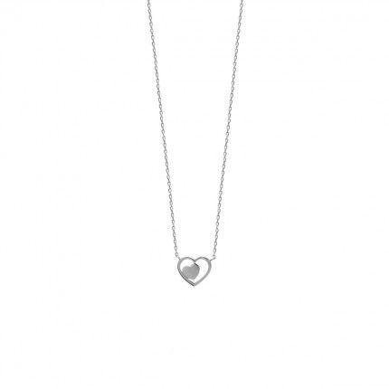 Collier Coeur Argent 925/1000 45cm.