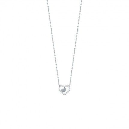 925/1000 Silver Heart Necklace 45cm.