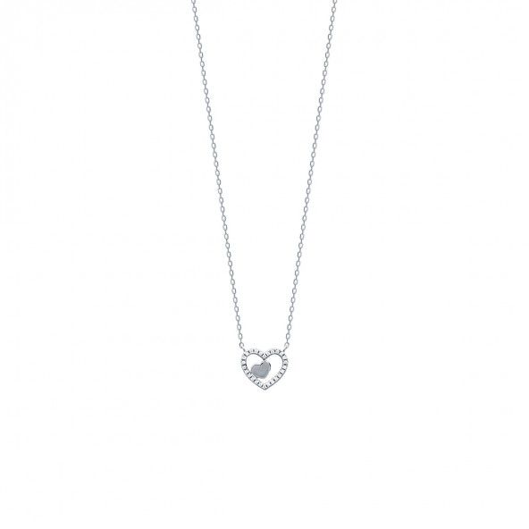 925/1000 Silver Heart Necklace 45cm.