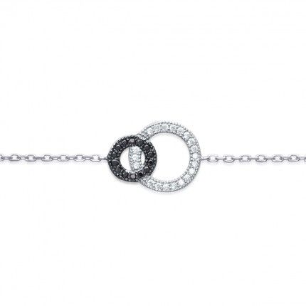 925/1000 Silver Two circles Bracelet 18cm.