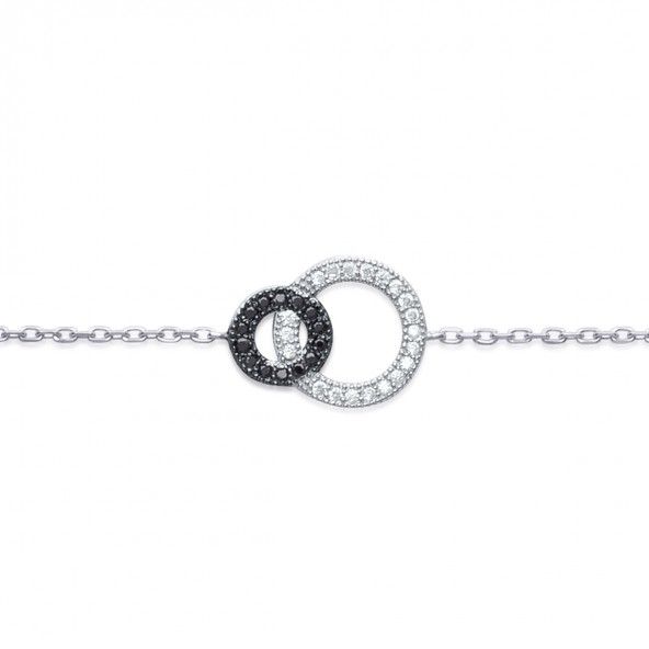 Bracelet Deux cercles Argent 925/1000 18cm.