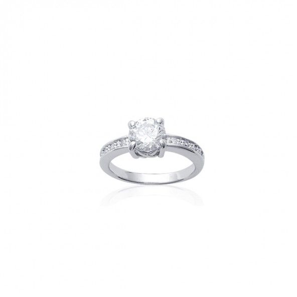 Bague Solitaire Argent 925/1000 7mm.