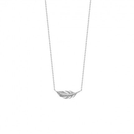 925/1000 Silver Feather Necklace 45cm.