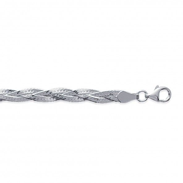 Bracelet maille Tress Argent 925/1000 18cm.