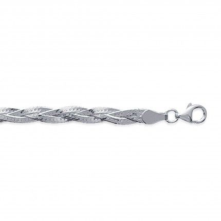 Bracelet maille Tress Argent 925/1000 18cm.