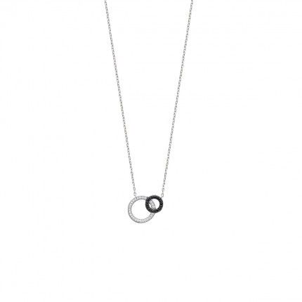 925/1000 Silver Two circles Necklace 45cm.