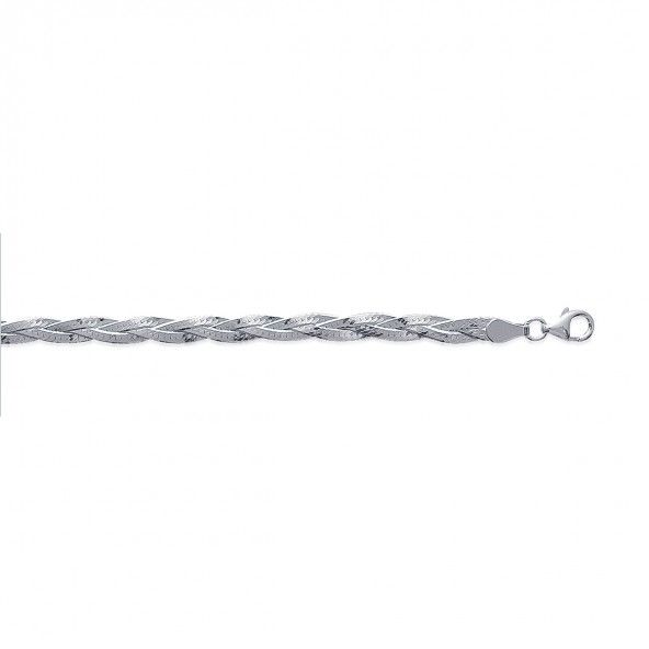 Collier maille Tress Argent 925/1000 45cm.