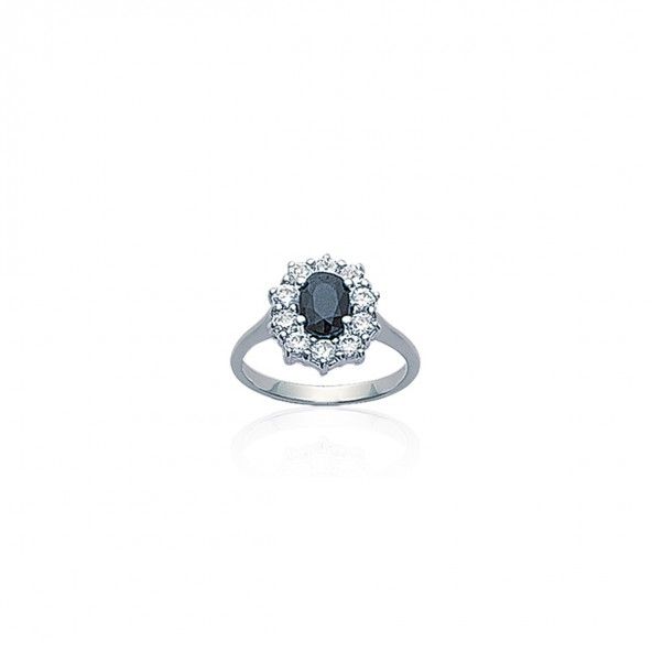 925/1000 Silver Queen Ring with Blue Stone 12mm.