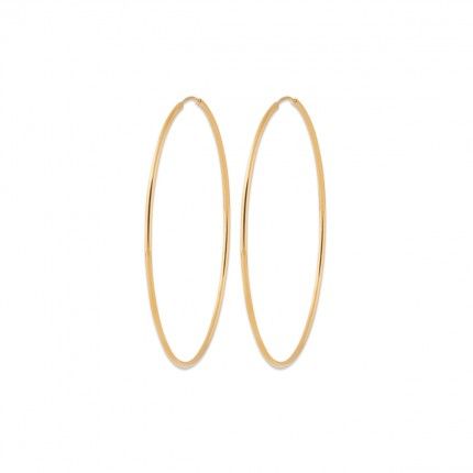 Gold Plated Hoops Oval 60mm.