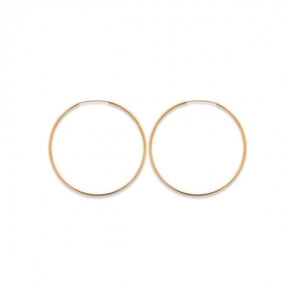 Gold Plated Hoops Oval 50mm.