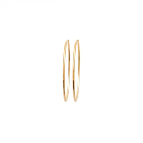 Gold Plated Hoops Oval 50mm.