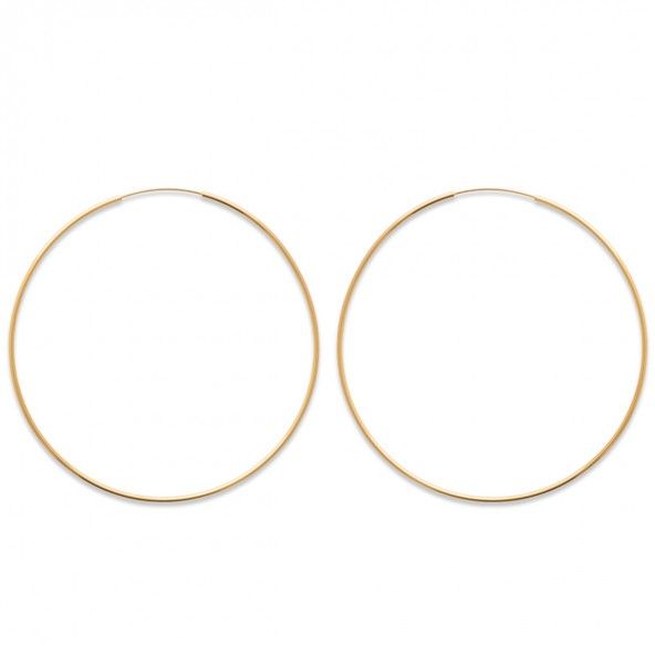 Gold Plated Hoops Oval 80mm.