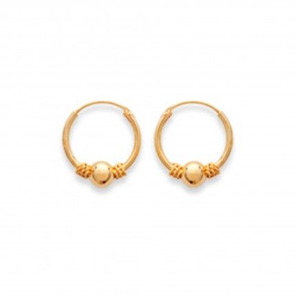 Gold Plated Bali Hoops 12mm.