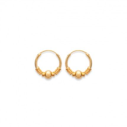 Gold Plated Bali Hoops 16mm.