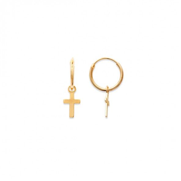 Gold Plated with Cross 12mm.