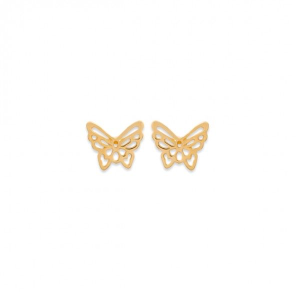 Boucle D'oreille Papillion Plaqu Or 9mm.