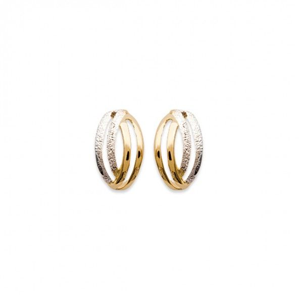 Gold Plated Bicolor Earring 18mm.