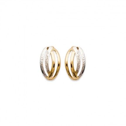 Gold Plated Bicolor Earring 18mm.