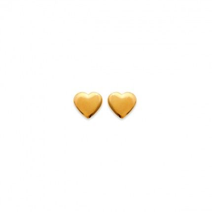 Gold Plated Heart Earring 7mm.