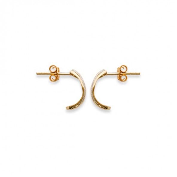 Gold Plated Bicolor Earring 18mm.