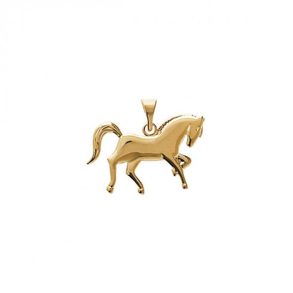 Medalha Cavalo Plaqueado Ouro 25mm.