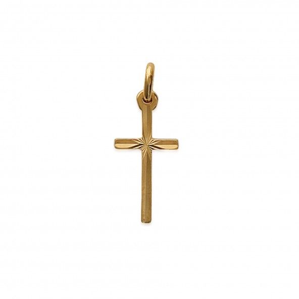 Gold Plated Cross Worked Pendend 21mm.