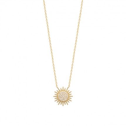 Gold Plated Sun Necklace 45cm.