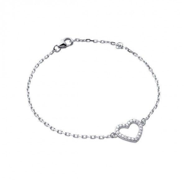 Bracelet Coeur Argent 925/1000 18cm.