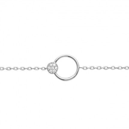 925/1000 Silver Bracelet Circle with 1 Stones 18cm.