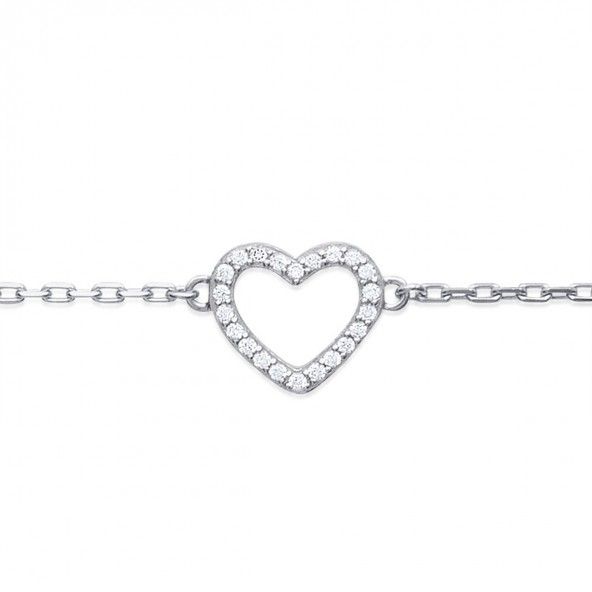 Bracelet Coeur Argent 925/1000 18cm.